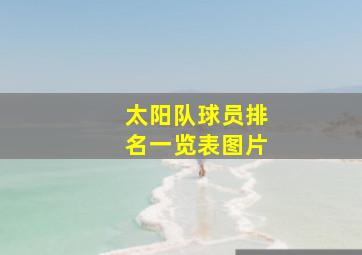 太阳队球员排名一览表图片