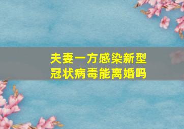 夫妻一方感染新型冠状病毒能离婚吗