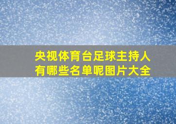 央视体育台足球主持人有哪些名单呢图片大全