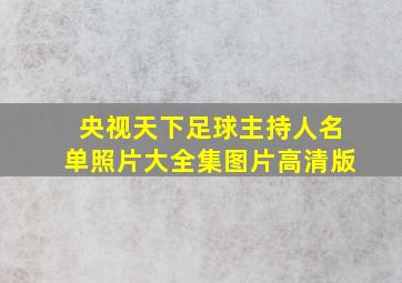 央视天下足球主持人名单照片大全集图片高清版