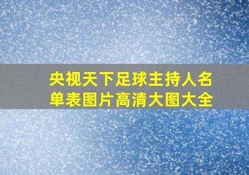 央视天下足球主持人名单表图片高清大图大全