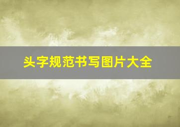 头字规范书写图片大全