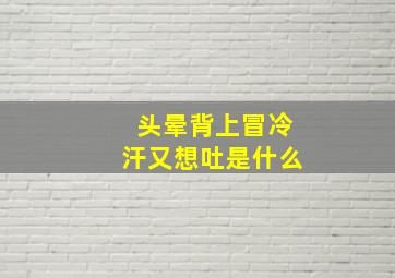 头晕背上冒冷汗又想吐是什么