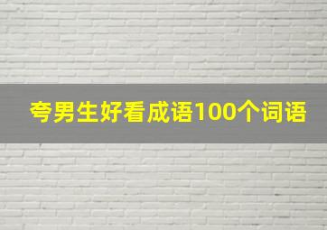 夸男生好看成语100个词语