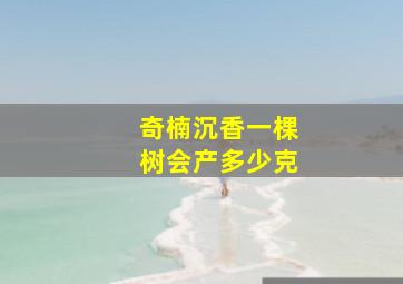 奇楠沉香一棵树会产多少克