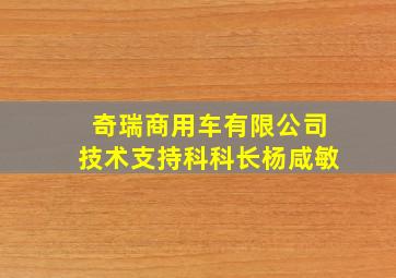 奇瑞商用车有限公司技术支持科科长杨咸敏