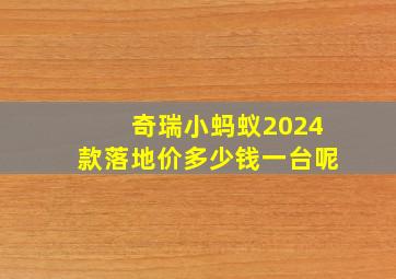 奇瑞小蚂蚁2024款落地价多少钱一台呢