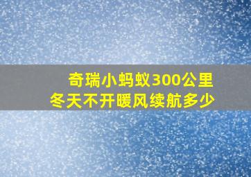 奇瑞小蚂蚁300公里冬天不开暖风续航多少