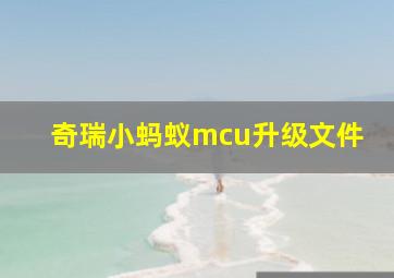 奇瑞小蚂蚁mcu升级文件