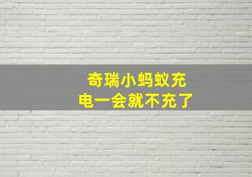 奇瑞小蚂蚁充电一会就不充了