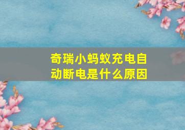 奇瑞小蚂蚁充电自动断电是什么原因