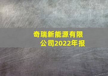 奇瑞新能源有限公司2022年报