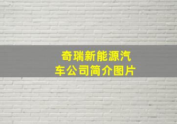 奇瑞新能源汽车公司简介图片