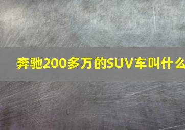 奔驰200多万的SUV车叫什么