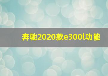 奔驰2020款e300l功能