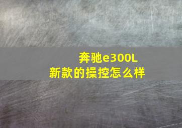 奔驰e300L新款的操控怎么样