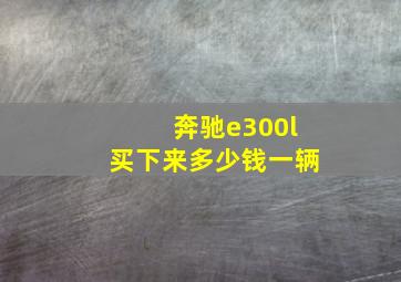 奔驰e300l买下来多少钱一辆