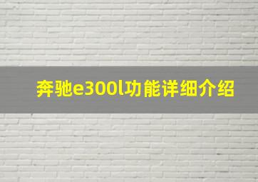 奔驰e300l功能详细介绍