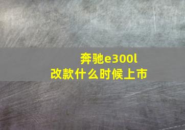 奔驰e300l改款什么时候上市