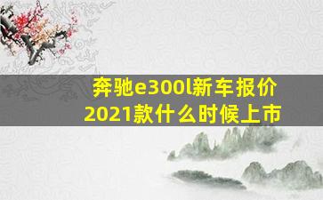 奔驰e300l新车报价2021款什么时候上市