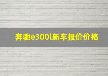 奔驰e300l新车报价价格