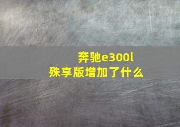 奔驰e300l殊享版增加了什么