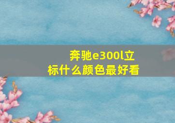 奔驰e300l立标什么颜色最好看