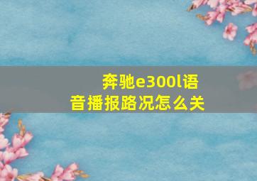 奔驰e300l语音播报路况怎么关