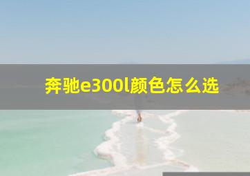 奔驰e300l颜色怎么选