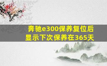 奔驰e300保养复位后显示下次保养在365天