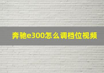 奔驰e300怎么调档位视频