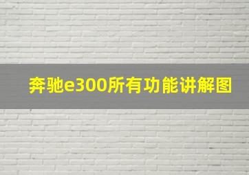 奔驰e300所有功能讲解图