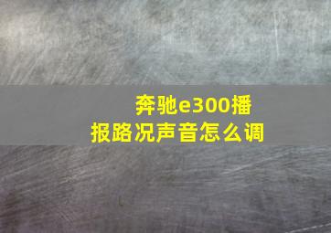 奔驰e300播报路况声音怎么调