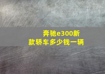 奔驰e300新款轿车多少钱一辆