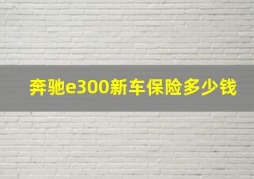 奔驰e300新车保险多少钱