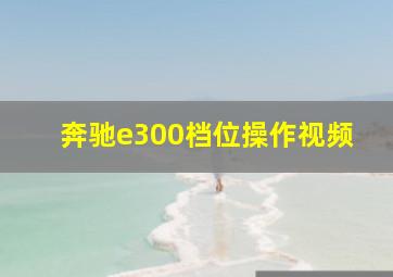 奔驰e300档位操作视频