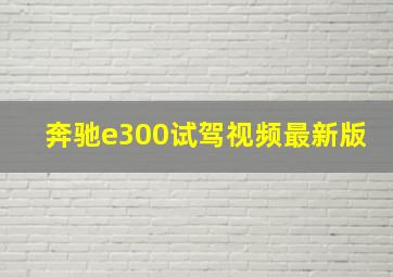 奔驰e300试驾视频最新版