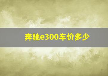 奔驰e300车价多少