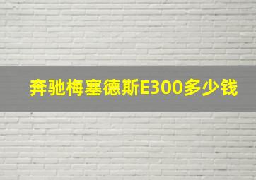 奔驰梅塞德斯E300多少钱