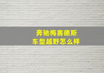 奔驰梅赛德斯车型越野怎么样