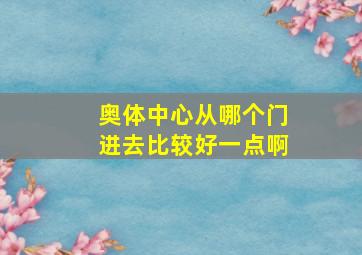 奥体中心从哪个门进去比较好一点啊