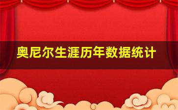 奥尼尔生涯历年数据统计