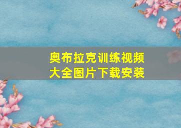 奥布拉克训练视频大全图片下载安装