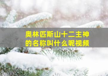 奥林匹斯山十二主神的名称叫什么呢视频