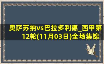 奥萨苏纳vs巴拉多利德_西甲第12轮(11月03日)全场集锦