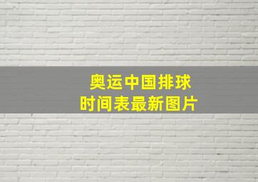 奥运中国排球时间表最新图片