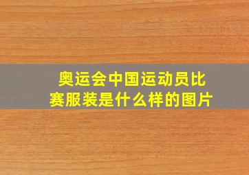 奥运会中国运动员比赛服装是什么样的图片