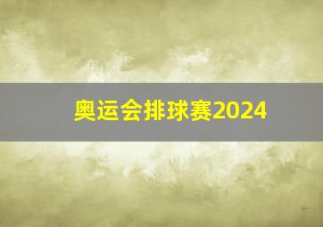 奥运会排球赛2024