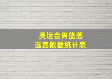 奥运会男篮落选赛数据统计表