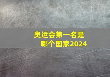 奥运会第一名是哪个国家2024